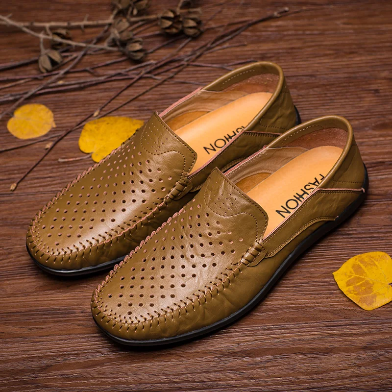 

Fashion Loafers Men Shoes Genuine Leather Comfort New Boat Shoes Male Classic Vintage Casual Designer Shoes Slip-On Driving Shoe