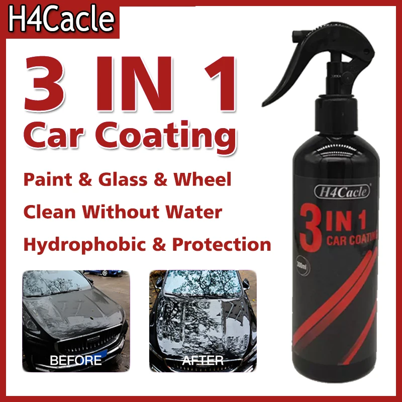 

H4Cacle 3 in 1 Car Ceramic Coating Nano Super Hydrophobic Protection Polishing Spraying Quick Coat Glass ,Wheel & Paint