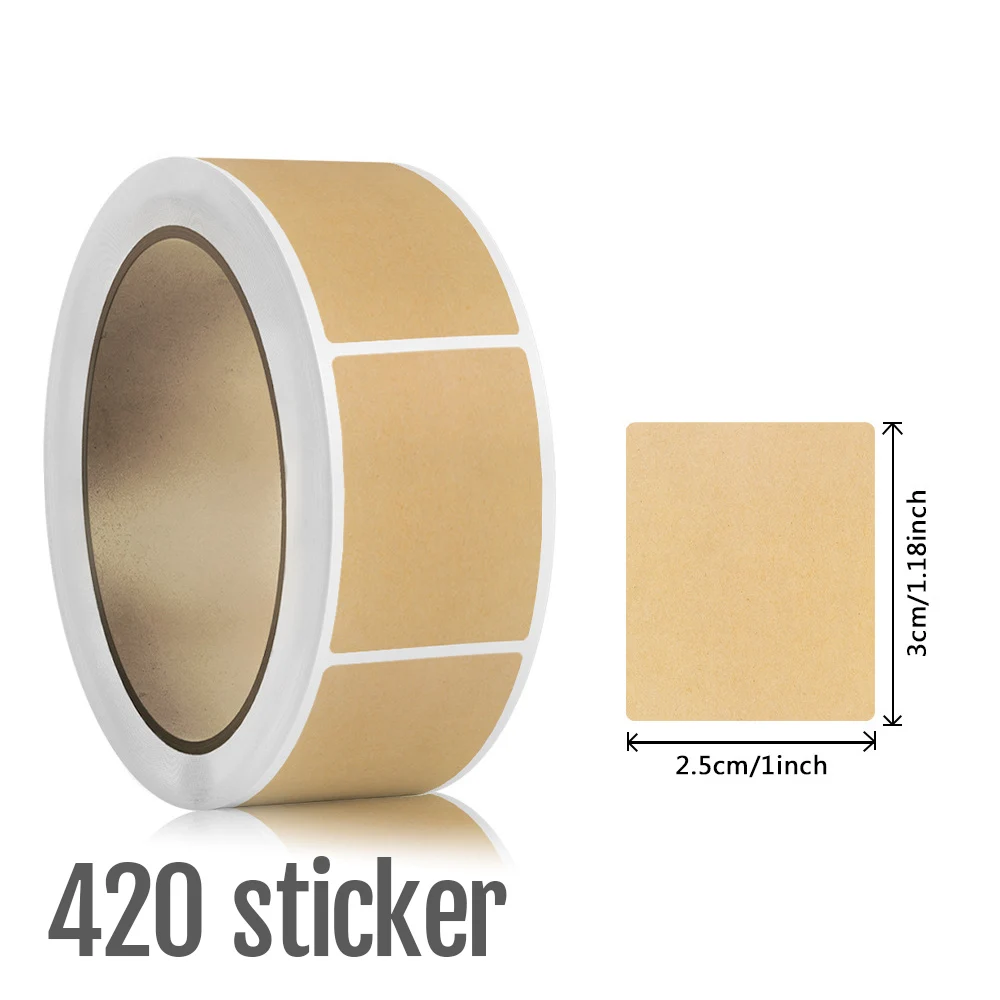 1 גליל נייר קראפט יכול לכתוב שם מדבקות איטום עצמיות למתנות תוויות איטום לאריזת בית מלבניות