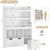 55.3" H Kids Bookshelf with Toy Storage Organizer, Tall Book Shelf with 3 Movable Toy Storage Bins, Large Kids Bookcase 2