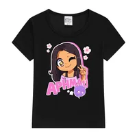 Aphmau T-shirt Kawaii Princess girl T shirt Print Children's Clothing Cartoon Anime Boys Girls Shirt cat print Summer Tops tee 2