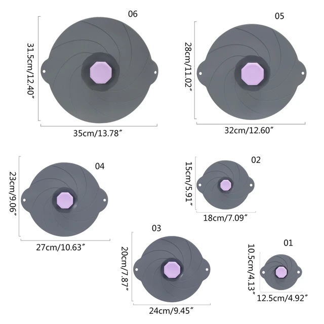 Szilikon Szívó Serpenyő Fedél Mikrohullámú Hőálló Takaró Ételek Tál Vákuum Tömítés - Image 6