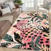 Pink Leopard & Floral Design Area Rug Large Washable Floor Mat for Living Room Bedroom Study Game Doormat Home Decor Carpet 2