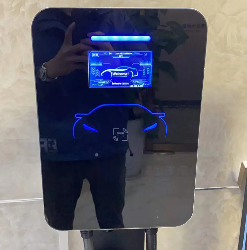 2022 Nieuwste Ontwerp Wallbox Fabrikant Commerciello Ev Ac 7Kw 11Kw 22Kw Elektrische Auto Opload Station Met 5M Kabel