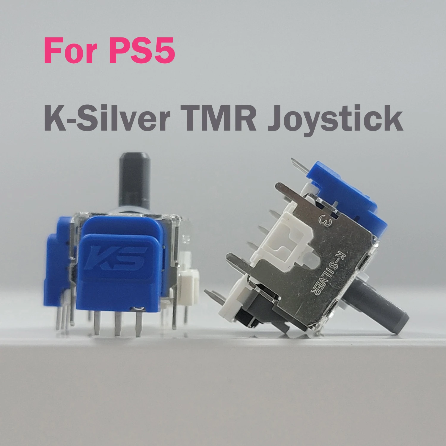 5세트 K-SILVER JS13 PRO TMR 전자기 조이스틱(PS5용 그립 캡 포함) 안티 드리프트 3D 아날로그 썸스틱(조이스틱 캡 포함)