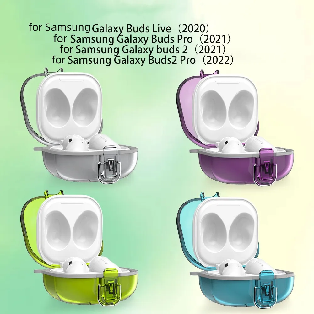 Custodia Trasparente Per Samsung Galaxy Buds 2 Pro/Buds Pro/Buds 2/Buds Live Trasparente Buds2 Lock Protector Con Cordino Per Buds Pro