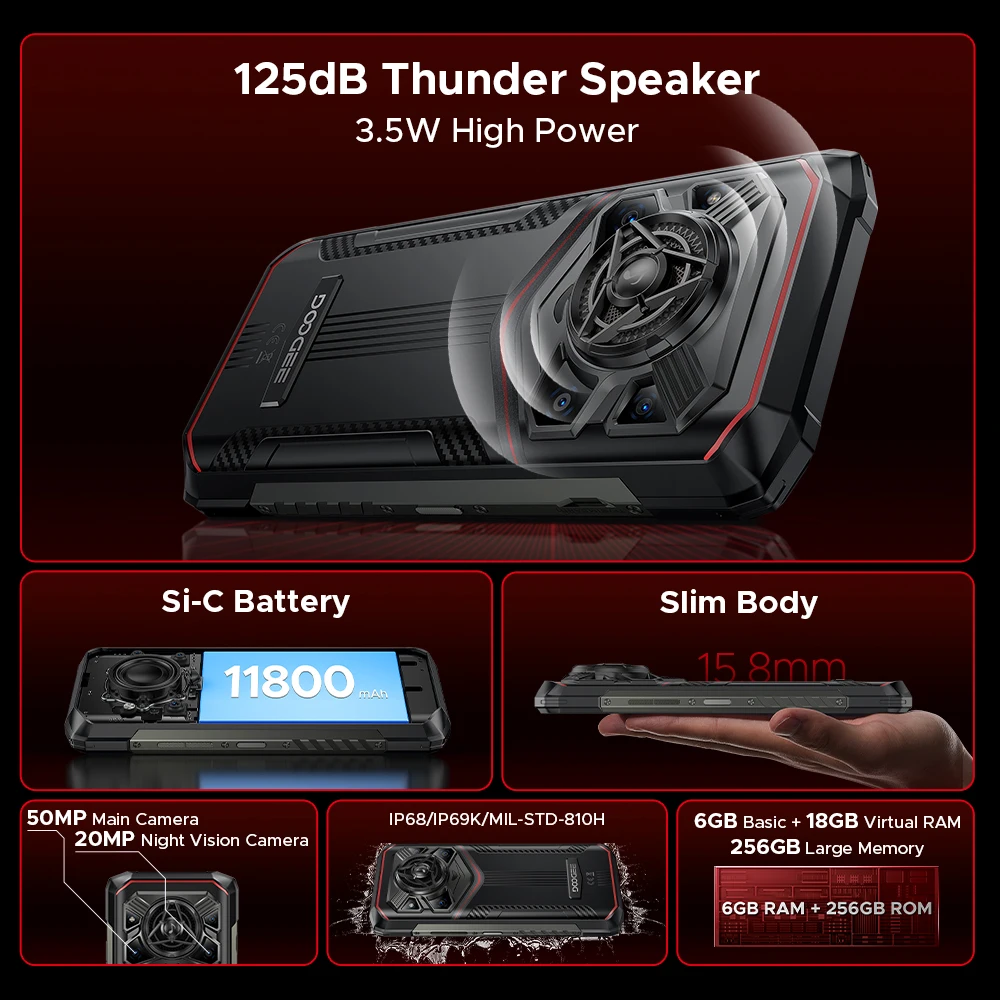 DOOGEE Blade 20 Turbo Outdoor Smartphone – 5G, 10300 MAh, IP68, Android 15