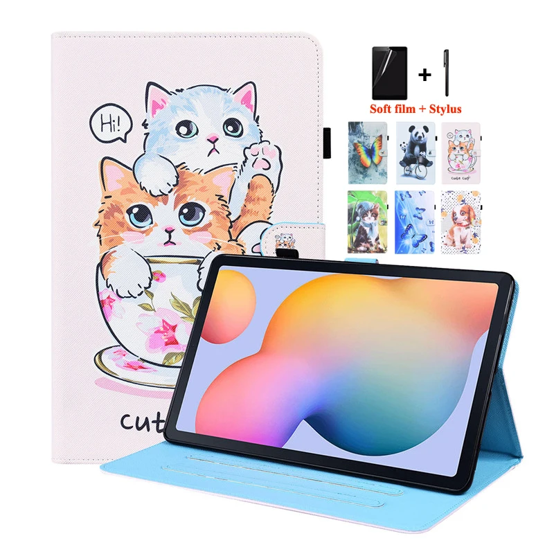 Per Samsung Galaxy S6 Lite Custodia Cover Sm-P610 P615 10.4 2020 Cute Cat Panda Painted Tablet Funda Per Galaxy Tab S6 S 6 Lite Case