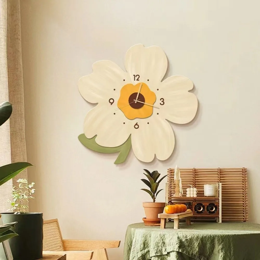 Fashion 30cm Flower Creative Clock Modern Slient Decor Simple Wall Clock Artistic Cartoon Home Clock Office Decoration