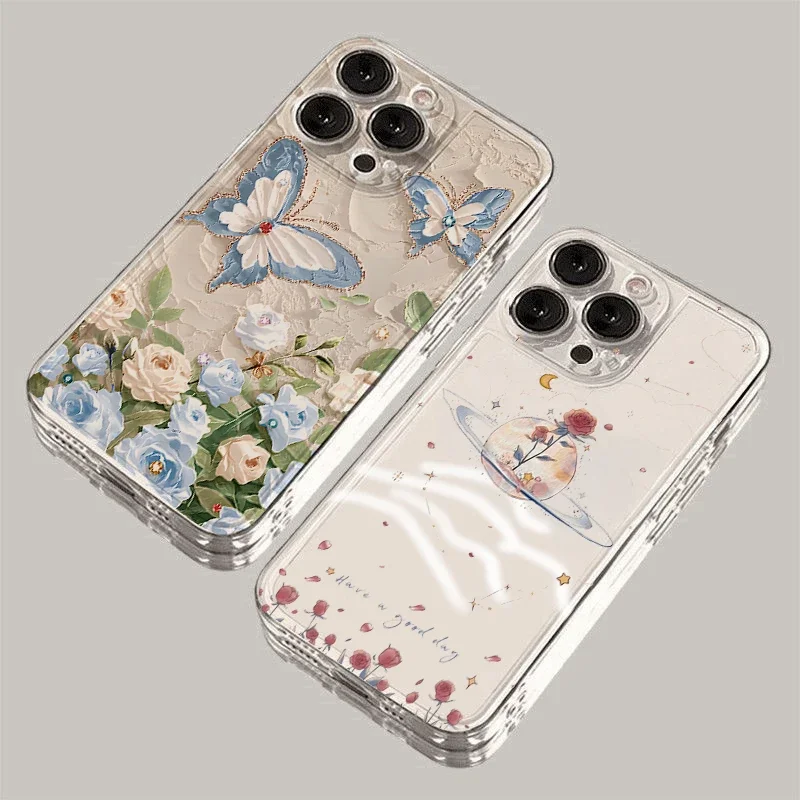 Butterfly & Flower Plant Decorative Phone Case Cover