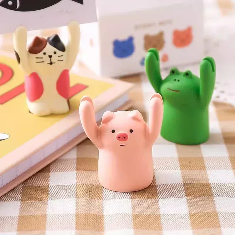 Kawaii Cartoon Card Holder Photocards Stand Message Note Holder Memo Clips Cute Desk Organizer Korean Stationery Office Supplies card holder credit card holder photo card holder desk organizer desk card holder card display stand postcard holder sticky note holder