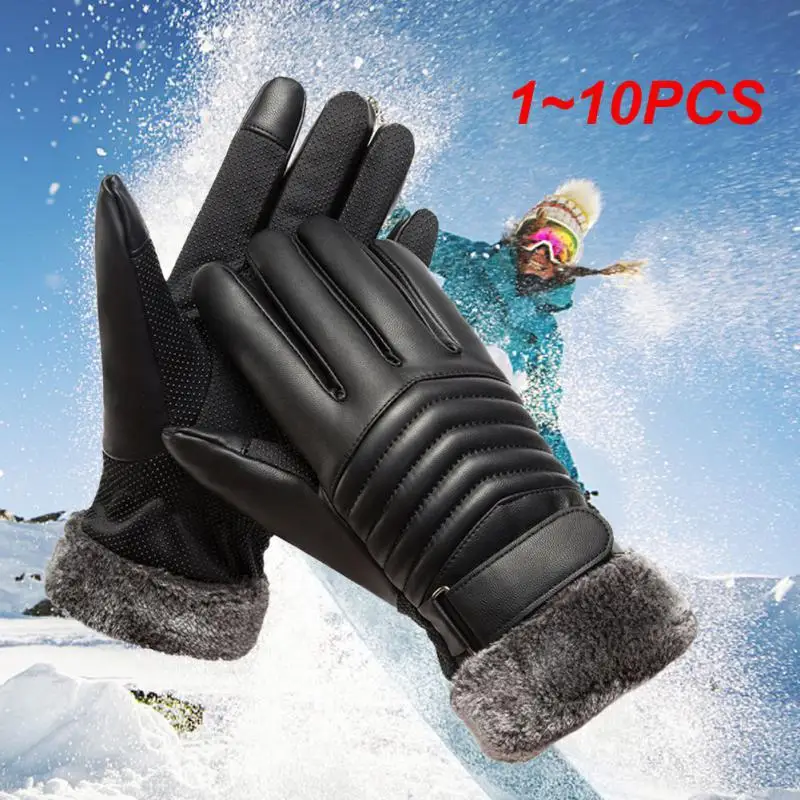 

1~10PCS Gloves Plain Touch Screen Windproof Thickening Anti-cold For Riding Outdoor Skiing Climbing Riding Warm Gloves