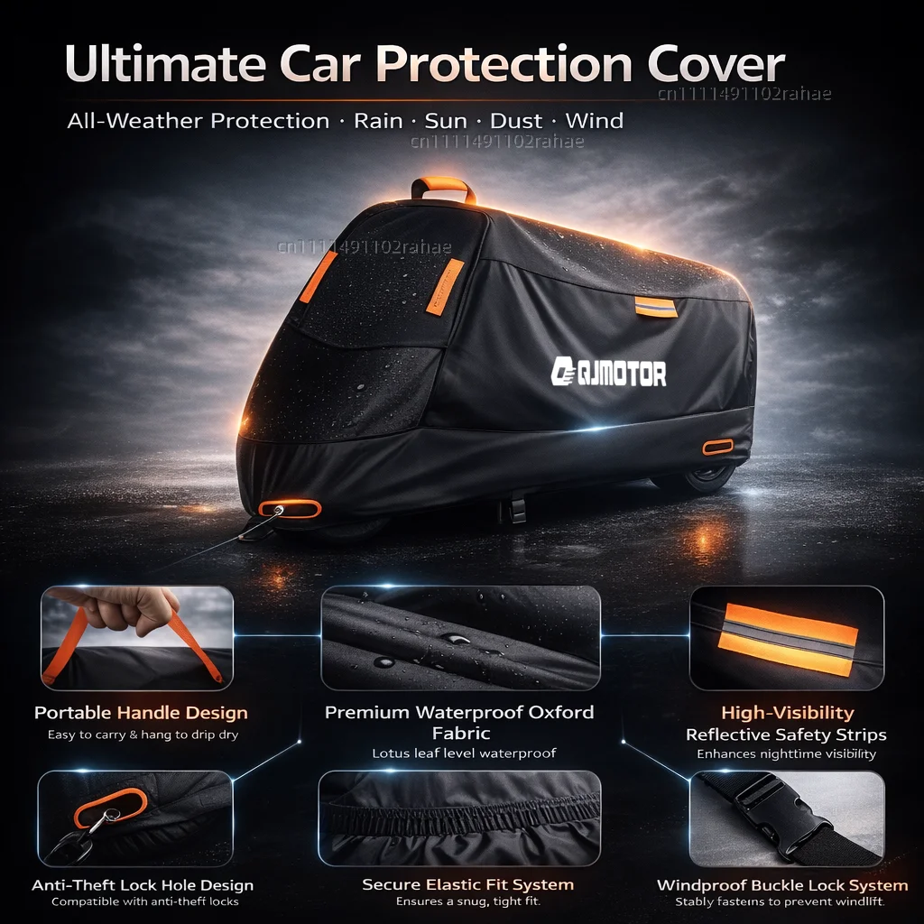 QJMOTOR 800X 800SX 오토바이 커버 방수 헤비 듀티 폴리에스테르 타포린 UV 보호 야외 비 먼지 태양 보호 장치