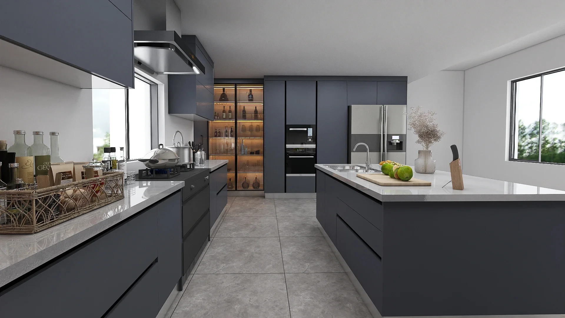 China Manufacturer Home Kitchen Furniture Modern Kitchen Cabinet Luxury Designs Modular Smart Furniture With Island