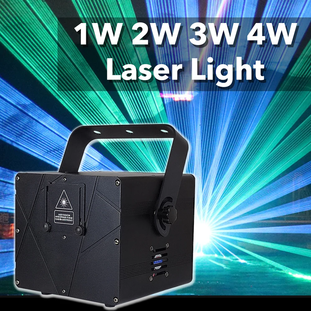 

1W 2W 3W 4W RGB Animation Stage Laser Light Projector DMX DJ Disco Bar Club Lighting Effect Party Holiday Christmas Show Lamp