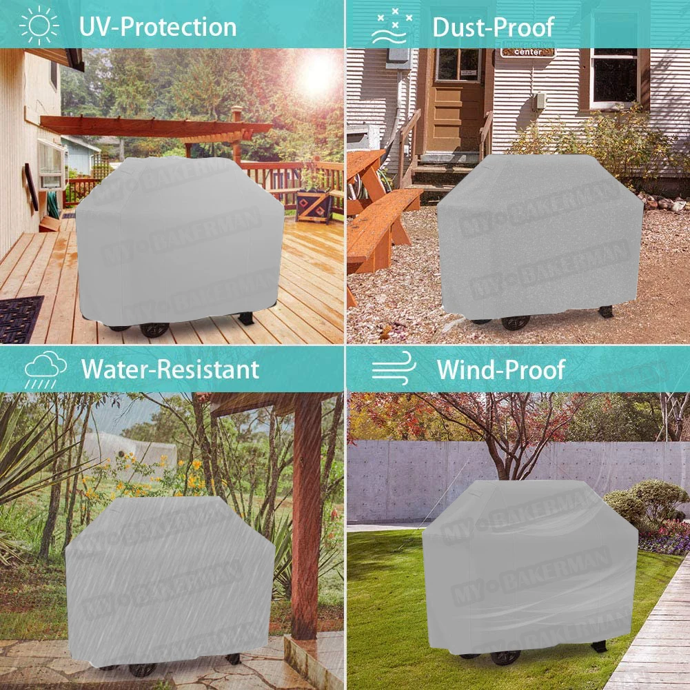 Outdoor Barbecue Cover 8 size Dust and waterproof Weber Heavy Duty Rain Proof Round barbecue cover