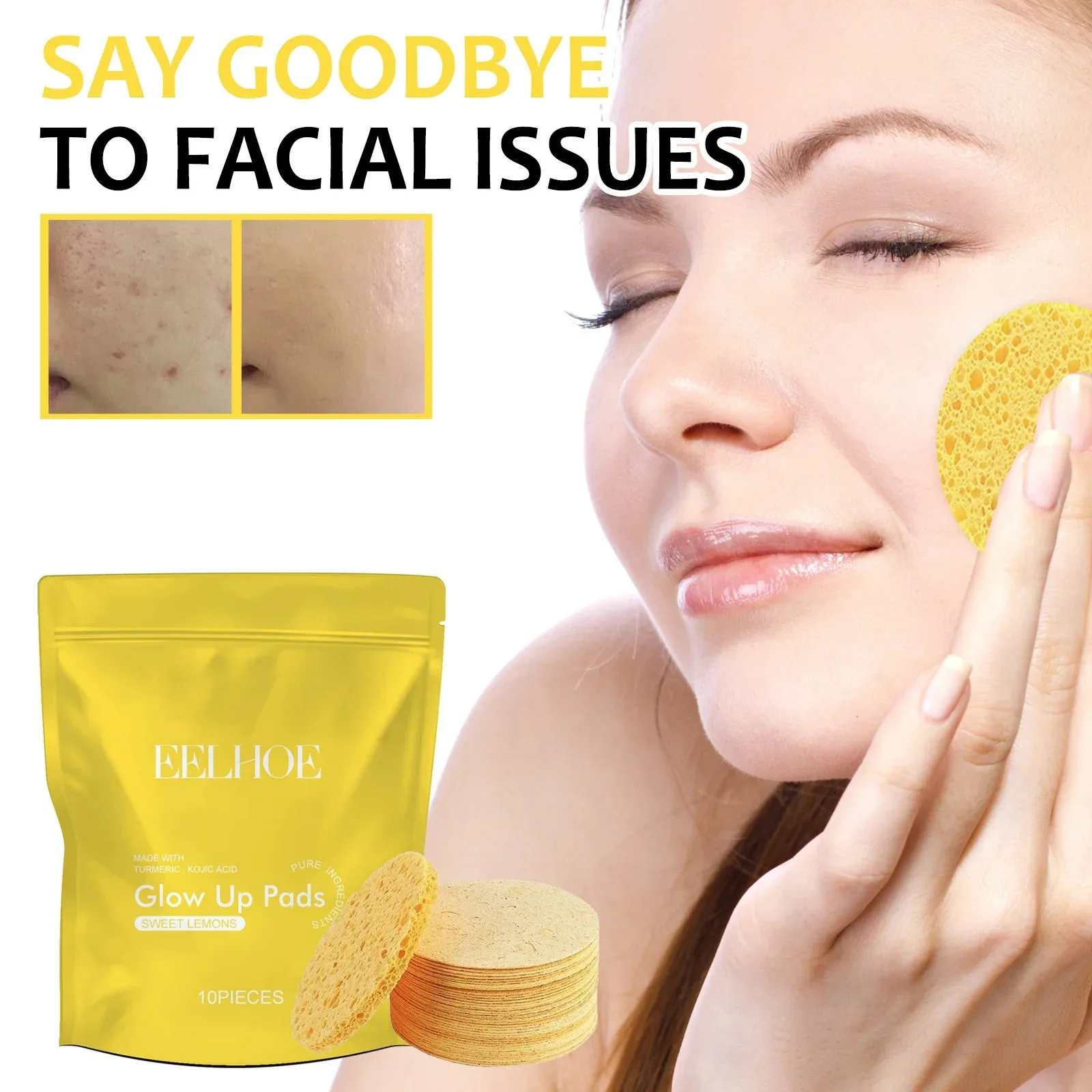Turmeric Cleansing Pad Deeply Cleanses Skin, Removes Dirt, Controls Oil and Softens Exfoliated, Tender Skin 5