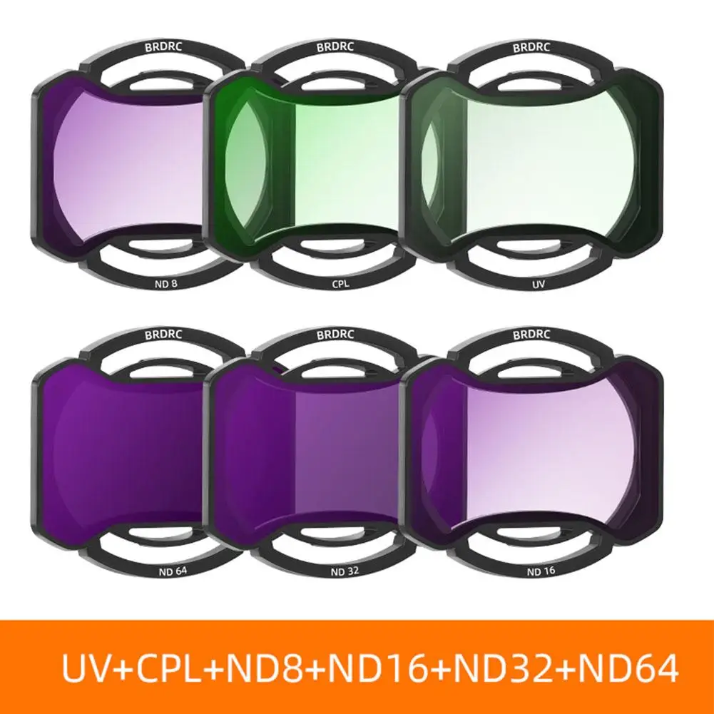 

Фильтры для объектива камеры dji Avata 2 Uv Cpl Nd8 Nd16 Nd32, Комплект фильтров для объектива Pretection, аксессуары для дрона dji Avata 2 D8i5