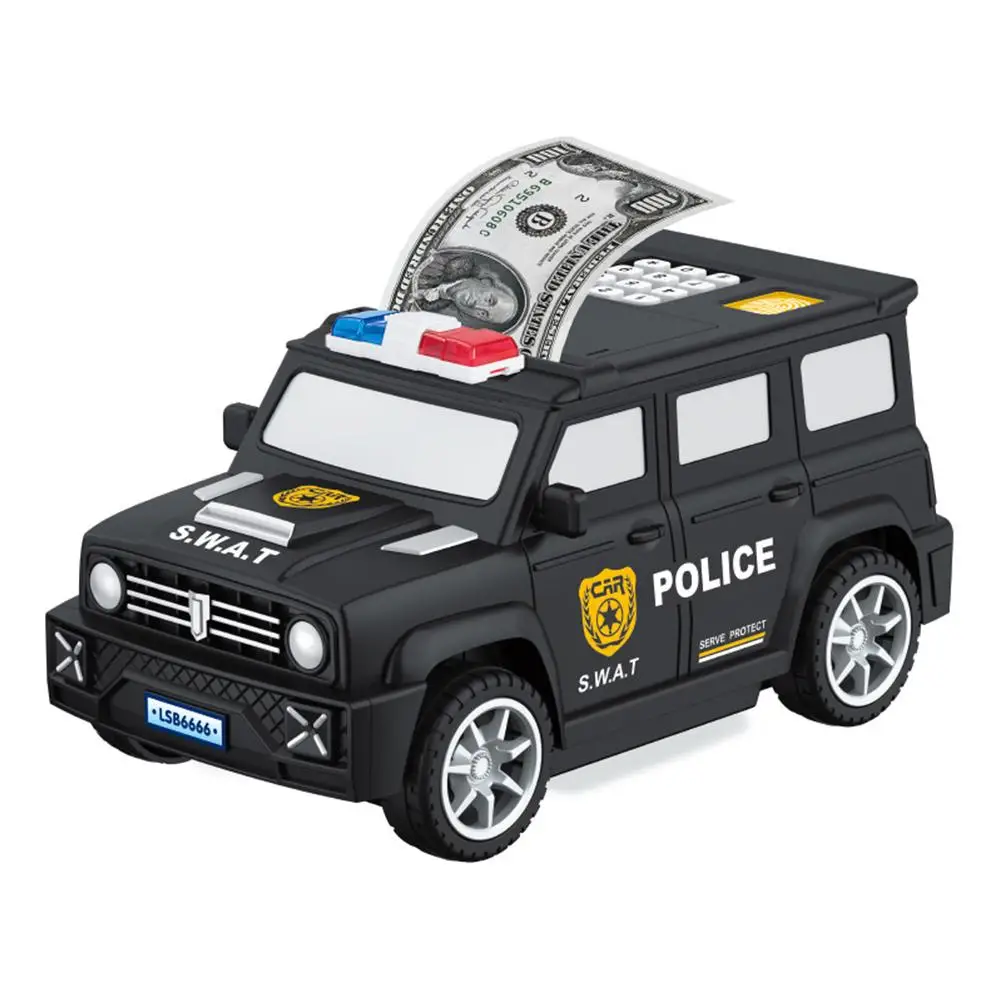 Money Saving Box Piggy Bank SWAT Car Model Piggy Bank Fingerprint Password ATM Cash Register Coin Can Auto Scroll Paper Money Saving Box