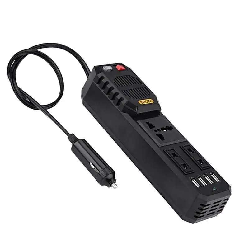 

DC To AC Inverter 200w AC Converter DC 12V To 220V AC Quick Charging USB C Inverter For Car Laptop Computer Phone Freezer