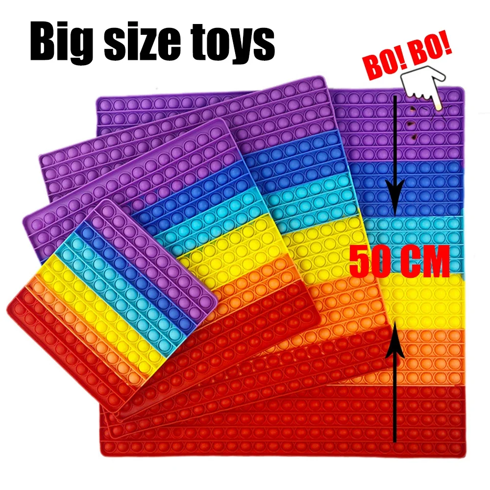 

Big Size 20CM Rainbow Square Push Bubble Fidget Toys Children Adult Stress Relief Toy Antistress Squeeze Gift 20CM 30CM XXL