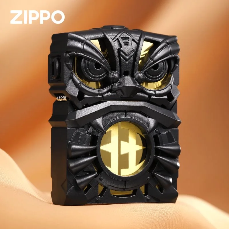 Accendino Zippo Black Gold Lucky Lion Regalo Di Capodanno Collezione Antivento In Scatola