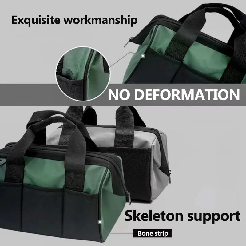 Electrician Small Tool Bag Organizer 14Pockets Tool Tote Large Capacity Waterproof Canvas ToolBag for Heavy Duty for Men Plumber