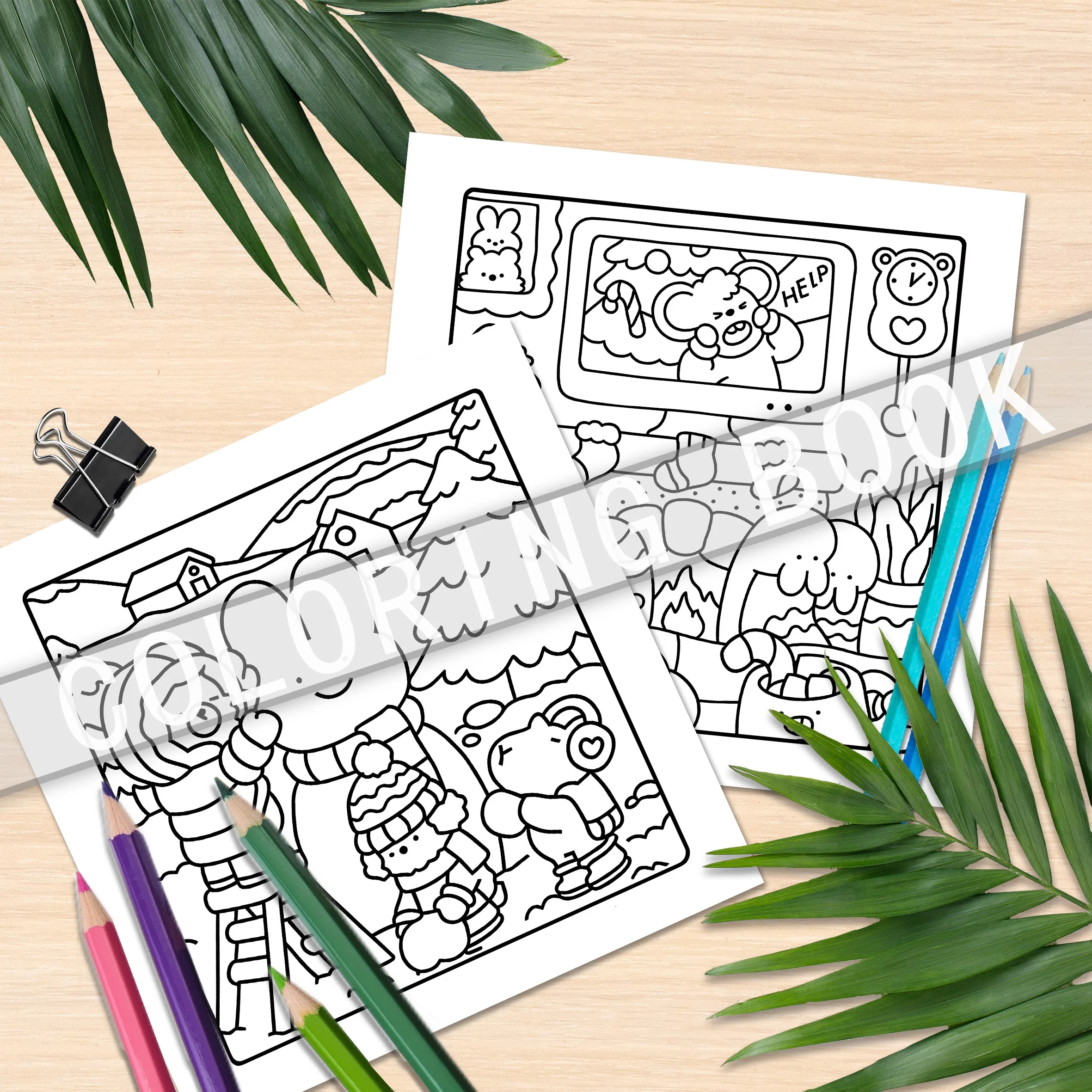 Animated Cute Animals Coloring Book: A Picture Book Adventure Featuring a Group of Friends 5