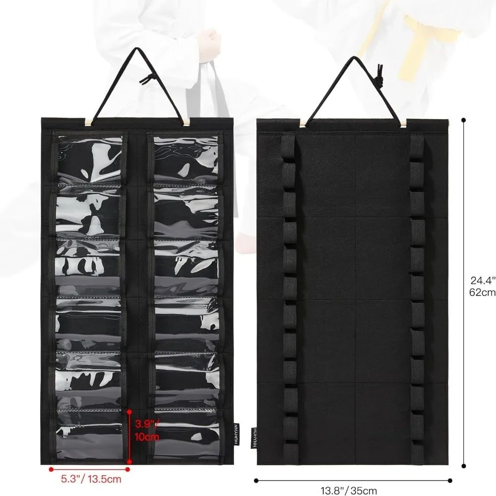 New Portable Karate Belt Display Stand with Hanging Medal Sticks Lightweight Storage Rack Felt Hanging Bag Storage Bag Gift