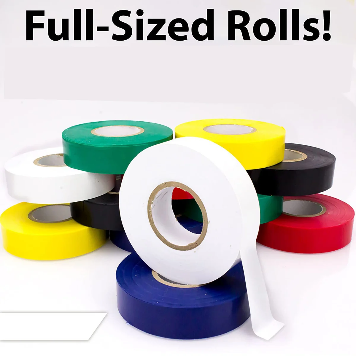 20ft Weather-Resistant Colored Electrical Tape.Color Your Electric Wiring Safely with Indoor/Outdoor PVC Vinyl,UL Listed to 600V