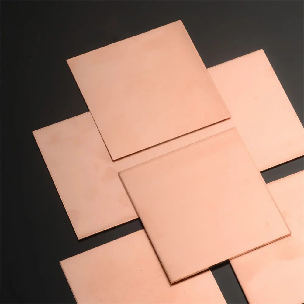 Customized 99.9% T2 pure copper plate 50x50/50x100/50x200mm Copper Cu Metal  sheet for CNC machining Various sizes