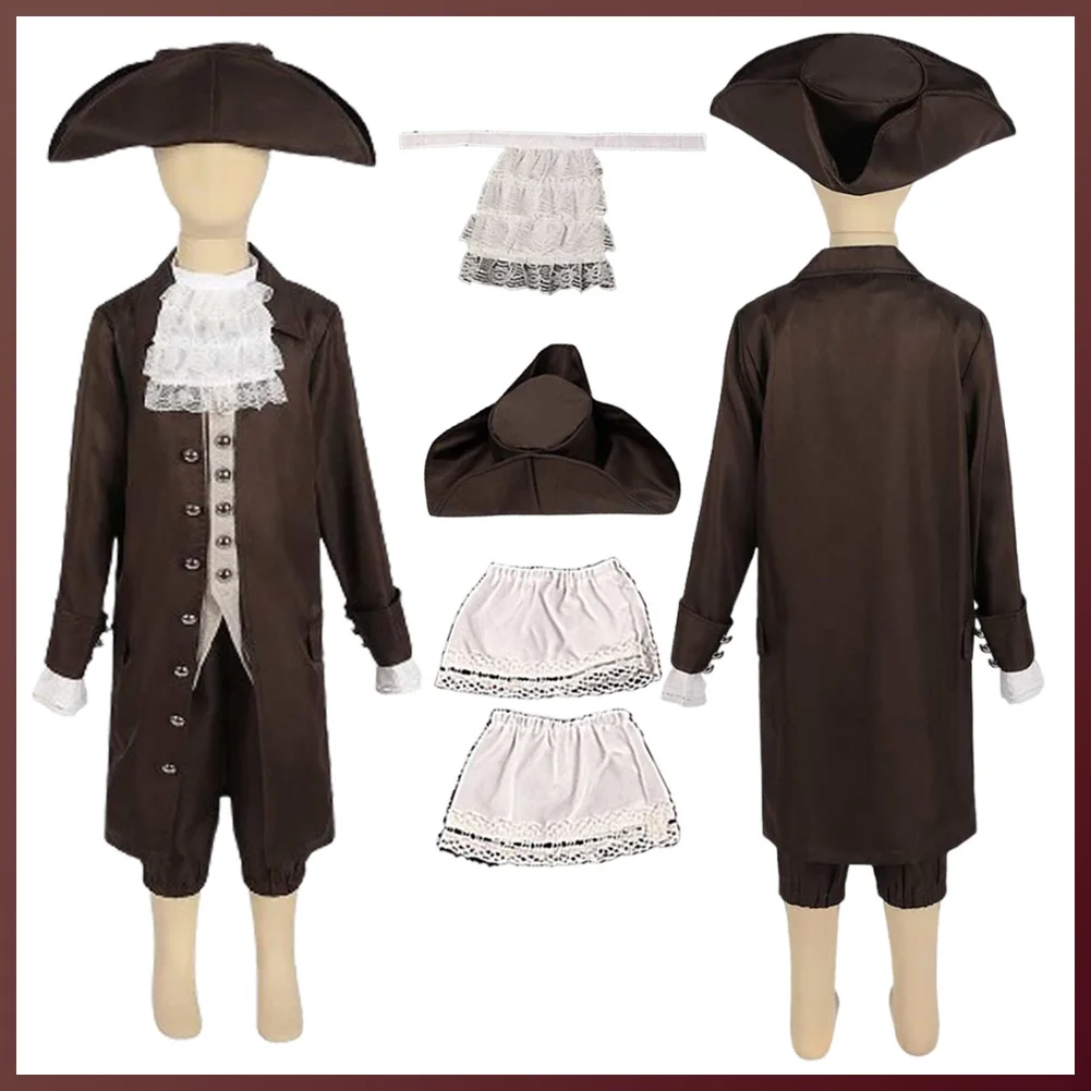 

Pirates Cosplay Kids Children Hat Coat Outfits Fantasia Suit Halloween Carnival Suit Roleplay Boy Cosplay Costume Pirate Cloth