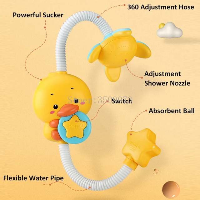 Bath Toys Electric Dock Lion Water Spray For Kids Baby Bathroom Bathtub Faucet Shower Toy Strong Suction Cup Water Game Toys 2