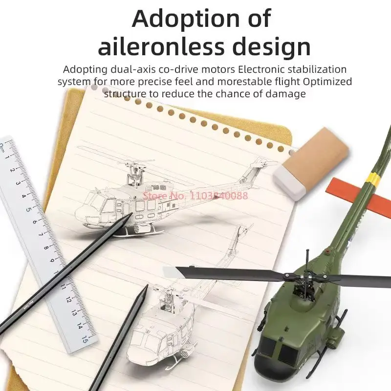 Yuxiang F07 Huey Uh1d Optical Flow Positioning Remote Control Helicopter Six Channel 3d Stunt Helicopter Simulation Model Toy 6