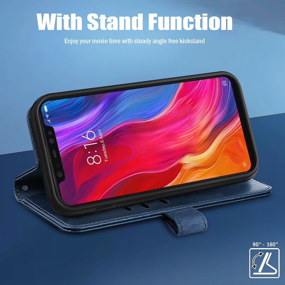 Luxury Leather Wallet Phone Case with Card Holder and Magnetic Closure - Premium Book Flip Cover
