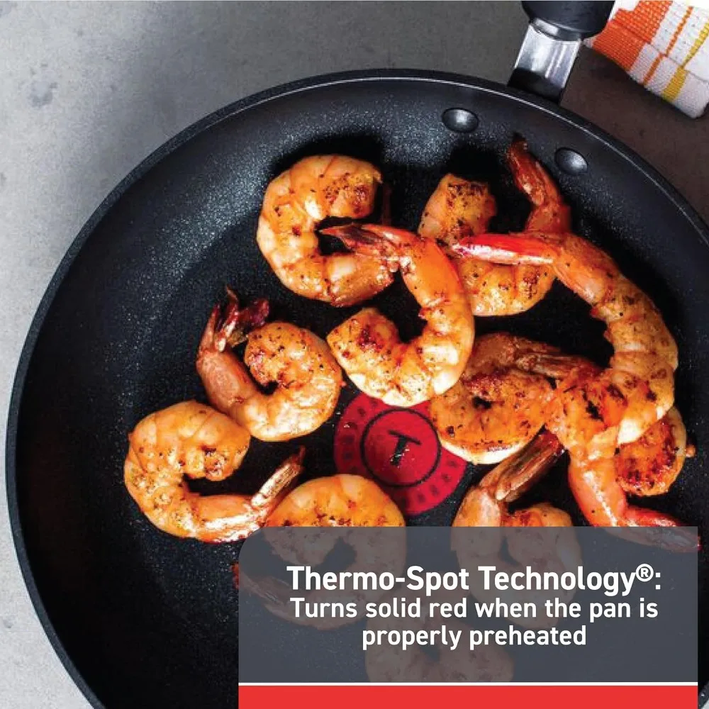 T-fal Advanced Nonstick Cookware Set 12 Piece, Oven Broiler Safe 350F, Kitchen Cooking Set W/Fry Pans, Saucepans, Deep Saute, Du