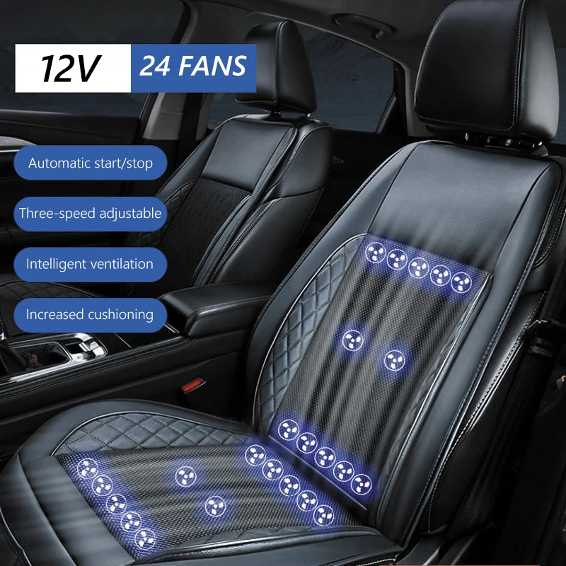 차량용 냉각 시트 쿠션, USB 팬 8 개, 10 개, 12/24 개 장착, 여름 송풍 ..