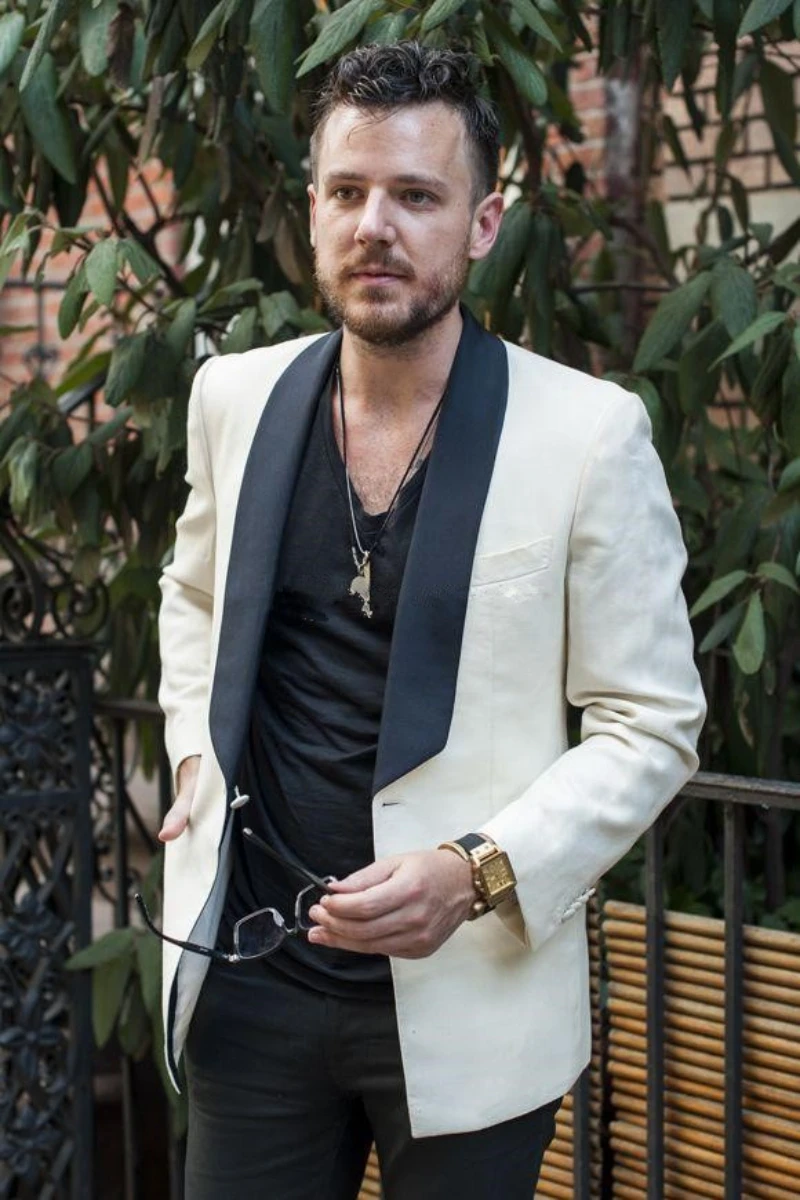 Simple Stylish Casual Men's Black Lapel Slim Fit Suits Custom Made Groom Prom Terno Masculino Suit  2 Pieces (Jacket+Pant)