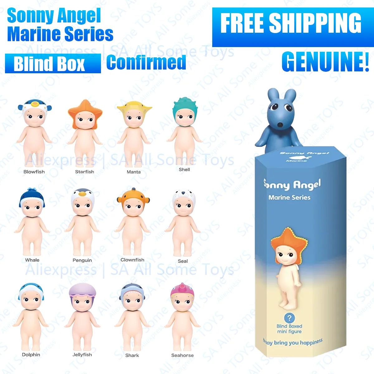 

Sonny Angel Marine Series Blind Box Confirmed style Genuine telephone Screen Decoration Cute Birthday Gift Mysterious Surprise