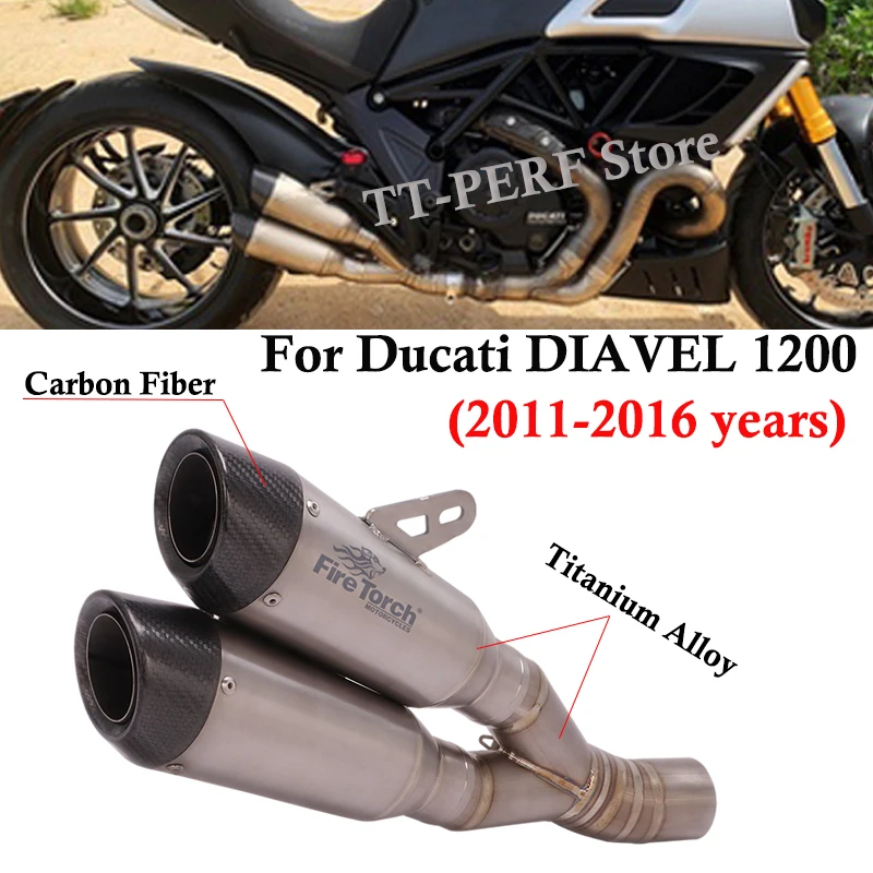 

Выхлопной глушитель из титанового сплава для Ducati 420el 1200 2011-2016, модификация выхлопной трубы среднего звена, углеродное волокно