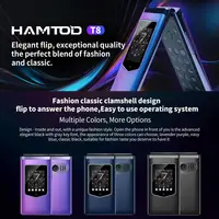 HAMTOD T8 4G Flip Phone 128MB ROM 48MB RAM 2.8 inch + 1.77 inch VoLTE BT SOS OTG 1500mAh Battery 0.3MP Camera Cellphone 2