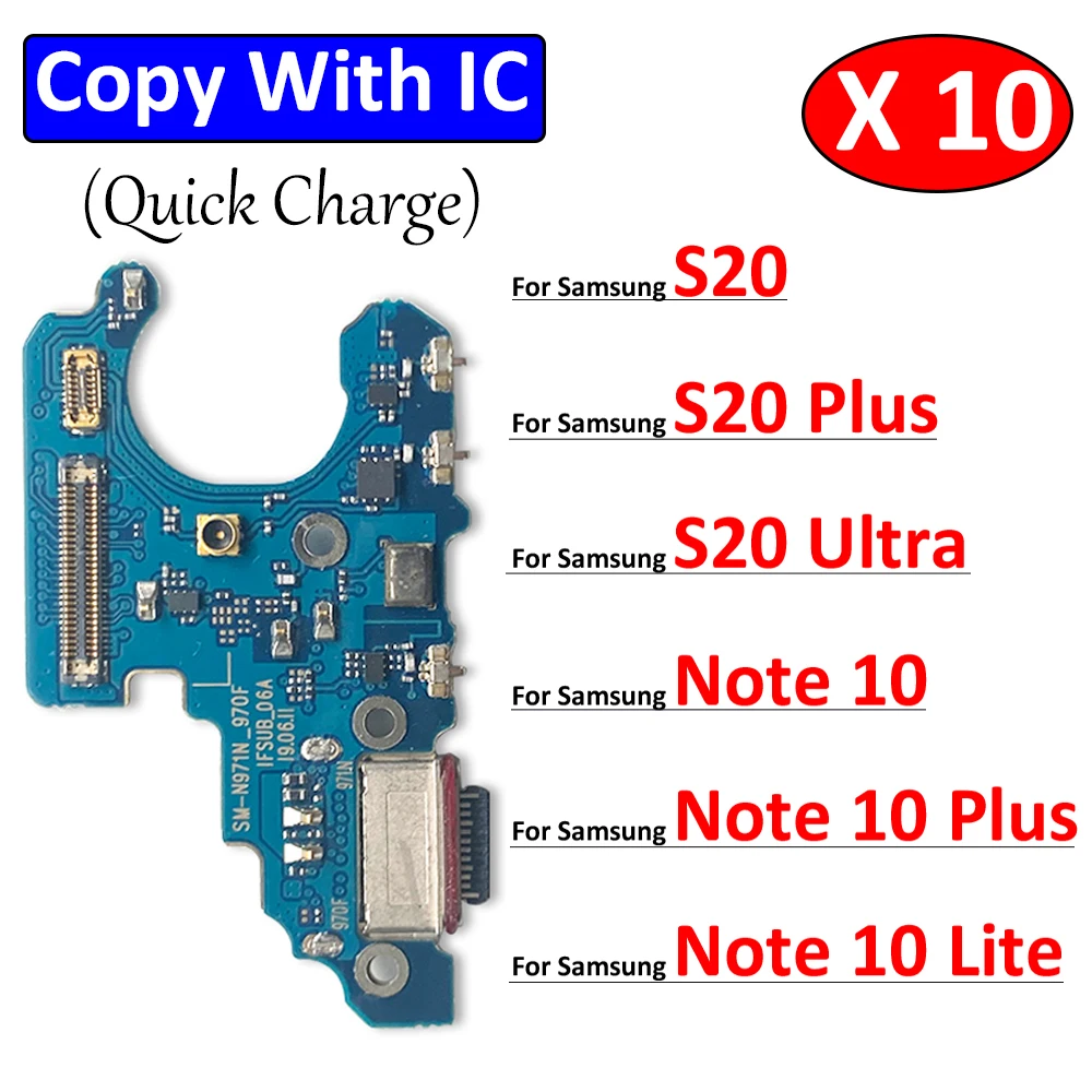 

10 шт., гибкий USB-кабель для зарядки Samsung Note 10 Plus Lite S20 Plus Ultra