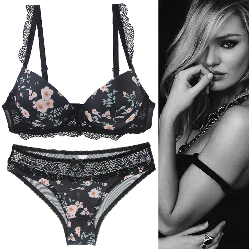 Nouvelle Seamle New Sexy Lace Floral Bow Bras Set For Women Black Blue Pink  Red Whtie Green Push Up Underwear Plus Size Lingerie - Bra & Brief Sets -  AliExpress