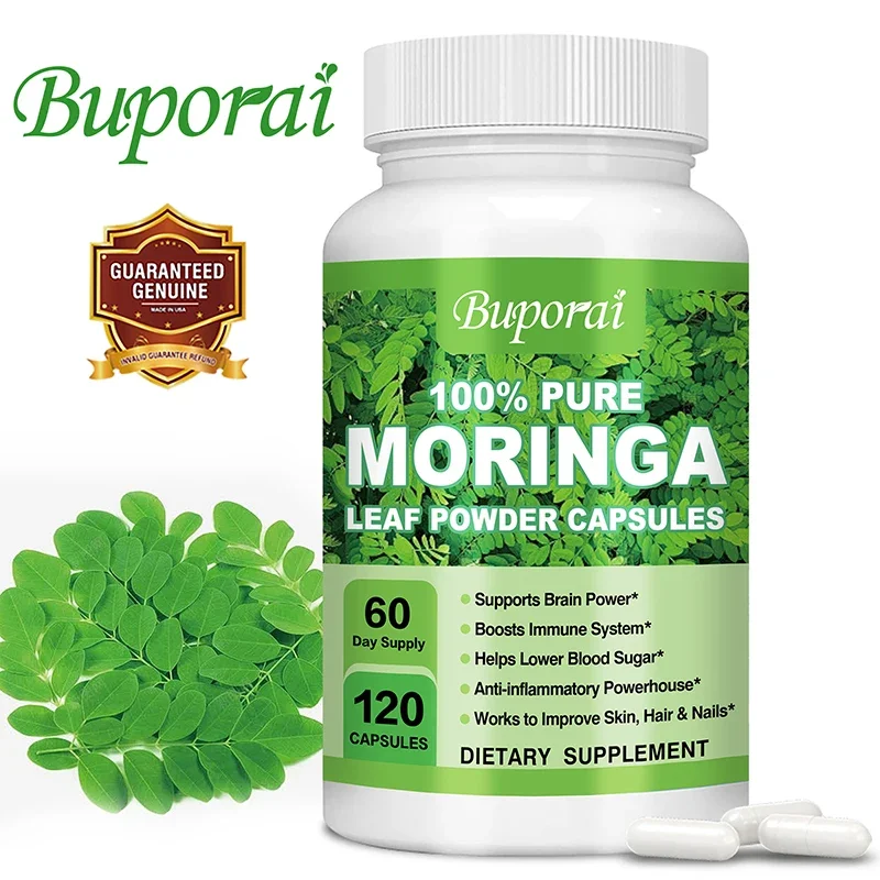 Moringa Capsules 1200mg Supports Immune System Metabolism Energy Brain Health