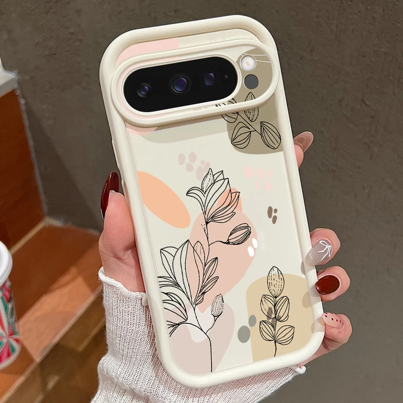 Floral Design Silicone Phone Case - Shockproof Soft TPU Protector Cover
