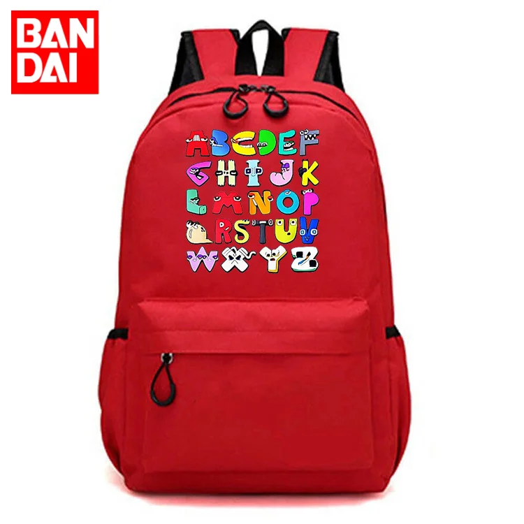 

Bandai Alphabet Lore Letter Legend Game Elementary and Middle School Students Schoolbag Backpack Children's Zipper Backpack