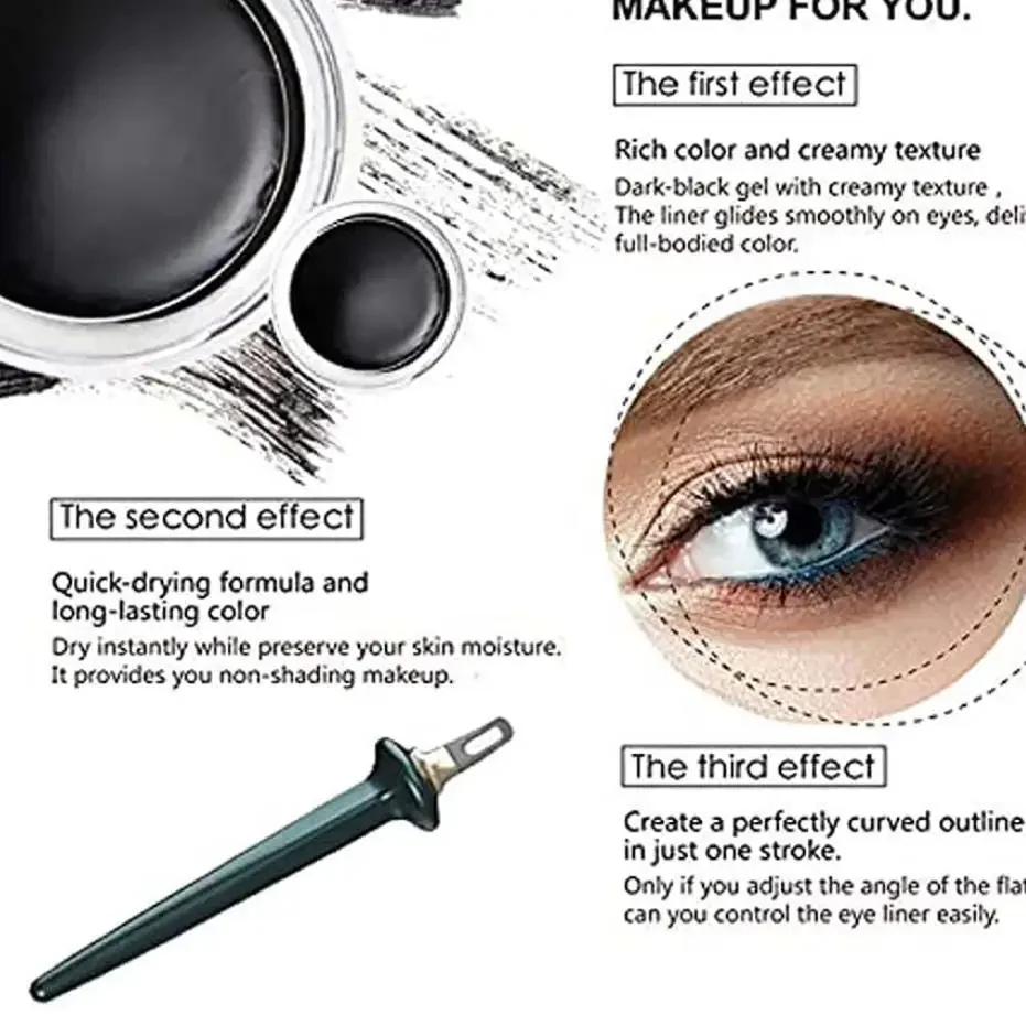 Eyeliner Stencil Tool Makeup Tools Eye Makeup Tools Portable Eyeliner Guide Tools Easy No-Skip Eyeliner Gel Reusable Silicone Eyes Make Up Brush for Shaky Hands Beauty