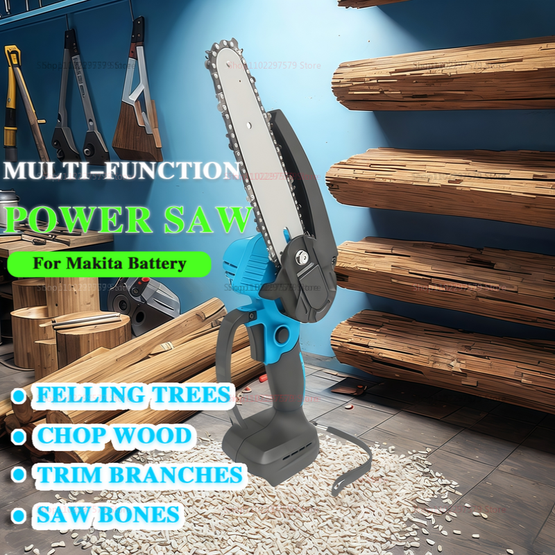 6-inch Cordless Mini Chainsaw Handheld Electric Garden Saw for Tree Trimming Pruning Wood Cutting Tool Battery Powered
