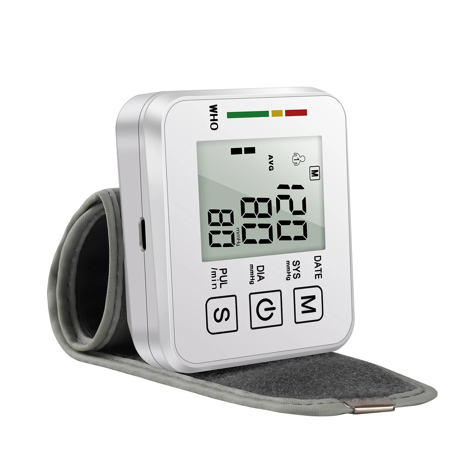 Medical Digital Wrist Blood Pressure Monitor Heart Rate Pulse Meter Measure Sphygmomanometer PR LCD Screen Portable Health Care