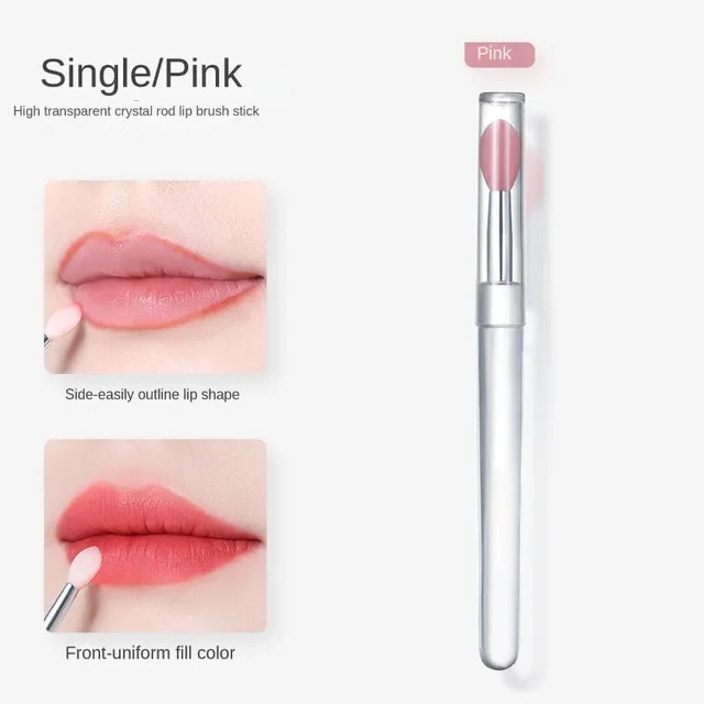 Portable Silicone Lip Brush With Cover Soft Multifunctional Lip Balm Applicator Lipstick Lipgloss Eyeshadow Makeup Brushes